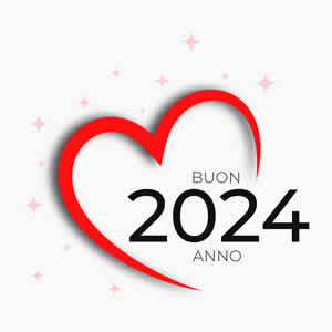 cuore rosso con auguri buon anno 2024